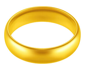 A gold ring, simple and elegant,  showing a smooth, rounded profile