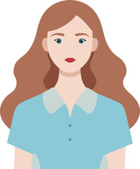 this is an illustration of a young woman with long.eps
