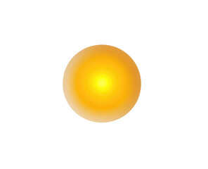 A bright, round, orange-yellow sphere.  Gradient from light to dark yellow