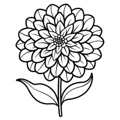 zinnia flower outline icon