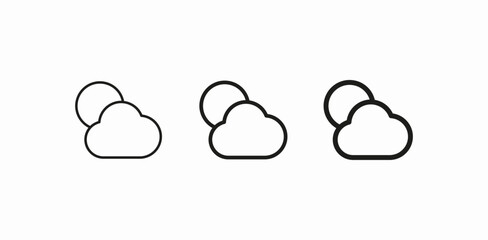 cloud over sun icon sign vector