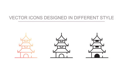 Fototapeta premium Pagoda icon design with white background stock illustration