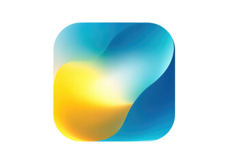 Abstract, rounded square graphic with swirling, vibrant colors