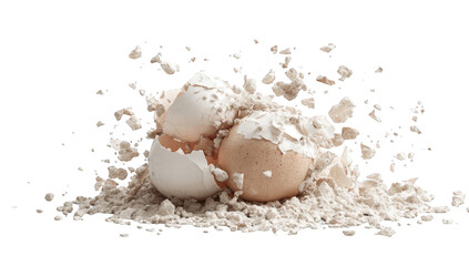 Crushed eggs in flour
