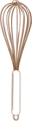 A brown, pixelated whisk