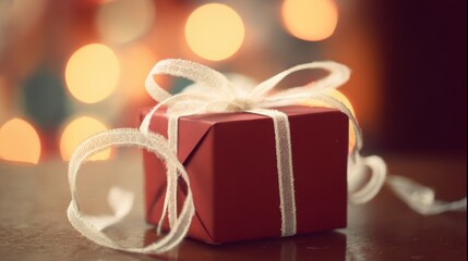 Decorative present with bow and ribbon, conveying joy and surprise, great for social media or packaging design.