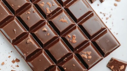 A detailed shot of a piece of chocolate