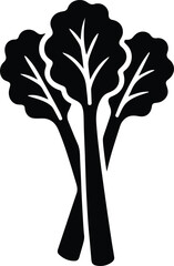 Fresh Spinach Leaf Vector Illustration – Healthy Organic Green Vegetable Silhouette Icon for Food, Nutrition, and Farm Design