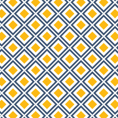 Geometric background. Seamless pattern birds eye. Mosaic diamond blue and yellow color