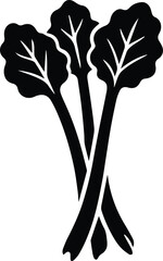 Fresh Spinach Leaf Vector Illustration – Healthy Organic Green Vegetable Silhouette Icon for Food, Nutrition, and Farm Design