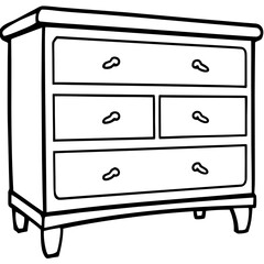 Minimalist Drawer Line Art Vector