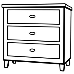 Minimalist Drawer Line Art Vector