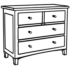 Minimalist Drawer Line Art Vector