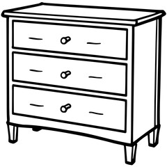 Minimalist Drawer Line Art Vector