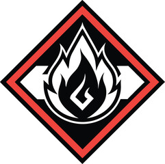 Hazard symbol fire danger icon graphic design element vector