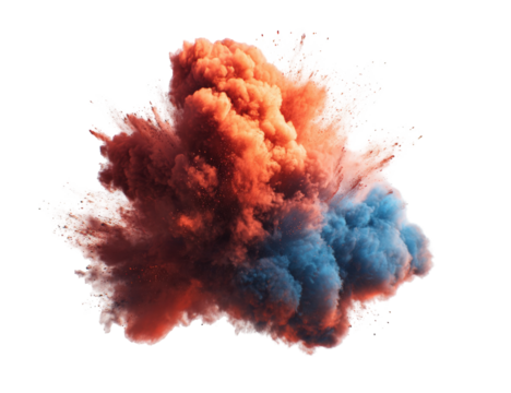 Colorful powder explosion in the air