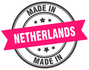 Made in Netherlands round sign. Made in Netherlands stamp.