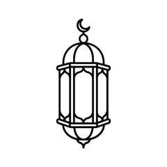 Islamic lantern with crescent moon symbol