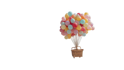 Colorful hot air balloon with many balloons (2)