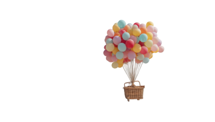 Colorful hot air balloon with many balloons (2)