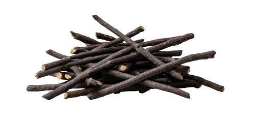 Pile of dark, slender wooden sticks