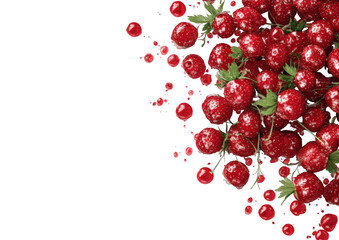 Fresh strawberries bursting forth