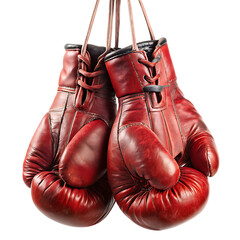 Red boxing gloves isolated on transparent background