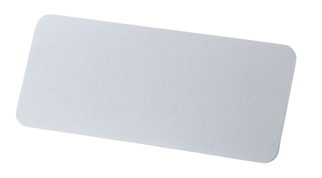 Blank, rectangular, light gray,  card/label/sticker with slightly textured surface and a thin, dark-line border