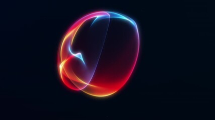 Minimal glowing sphere with smooth gradient light on dark background, modern abstract 3D animation in 4K. - Powered by Adobe