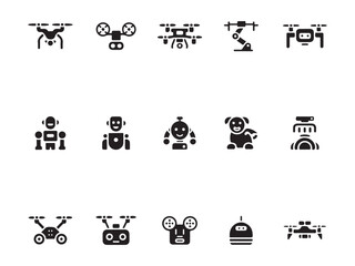 Modern Drone Silhouette Icons – Vol.1