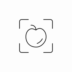 apple in camera focus icon sign vector
