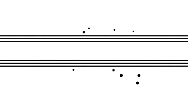 Distorted horizontal lines, scattered speckles of color