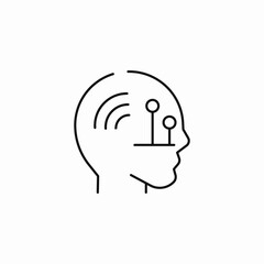 human head brain connected icon sign vector