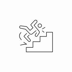 person tripping stairs icon sign vector