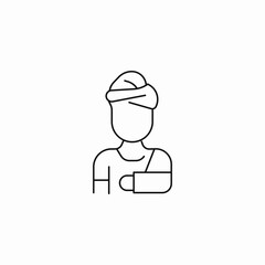 person with bandages icon sign vector