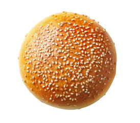Round sesame seed bun, top view