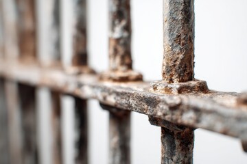 Metal Grate Concept: Prison Bars with a Modern Twist on a White Background
