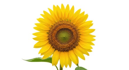 Obraz premium Radiant Sunflower Blossom on a Clean White Background, Nature's Simple Beauty