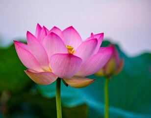 Close-up of a beautiful pink lotus flower