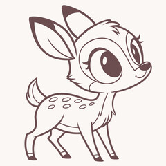 Naklejka premium vector illustration of a cartoon Deer 