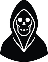 a minimalist black and white line art skull in hoo.eps