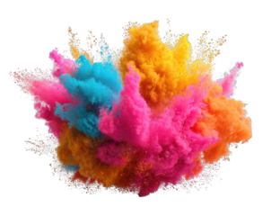 Colorful powder explosion in vibrant hues