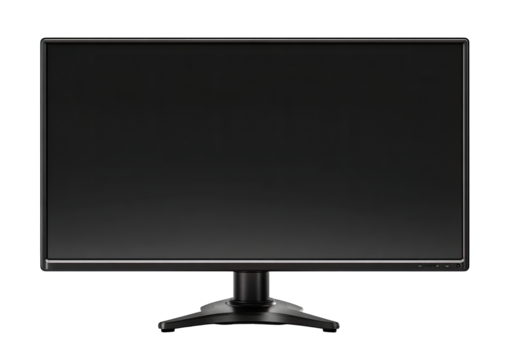 Black computer monitor, front view