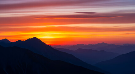 Fototapeta premium sunset in the mountains