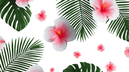 Tropical flower pattern on a dark background