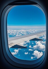 A breathtaking view of the sky and clouds captured from an airplane window