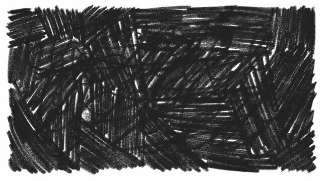 Pencil or chalk streaks on white and black background set, charcoal grunge scribble drawing texture background animation for backdrop or overlay HD - Powered by Adobe