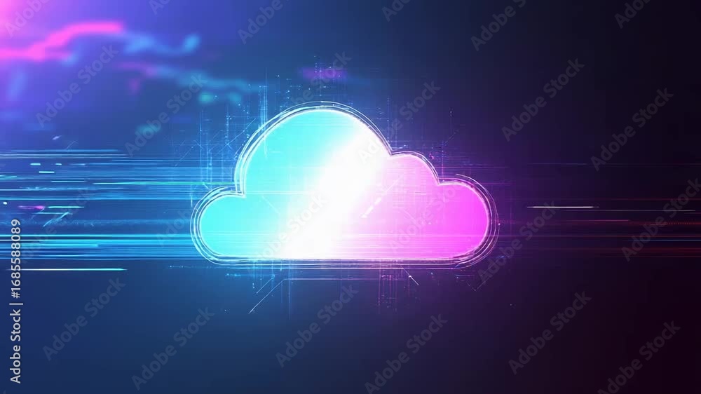 Poster cloud computing technology transferring data in cyberspace
