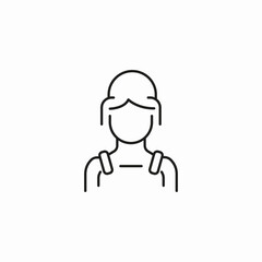 female worker overalls icon sign vector