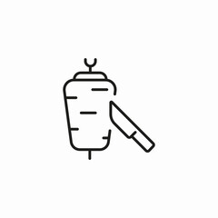 kebab with knife icon sign vector